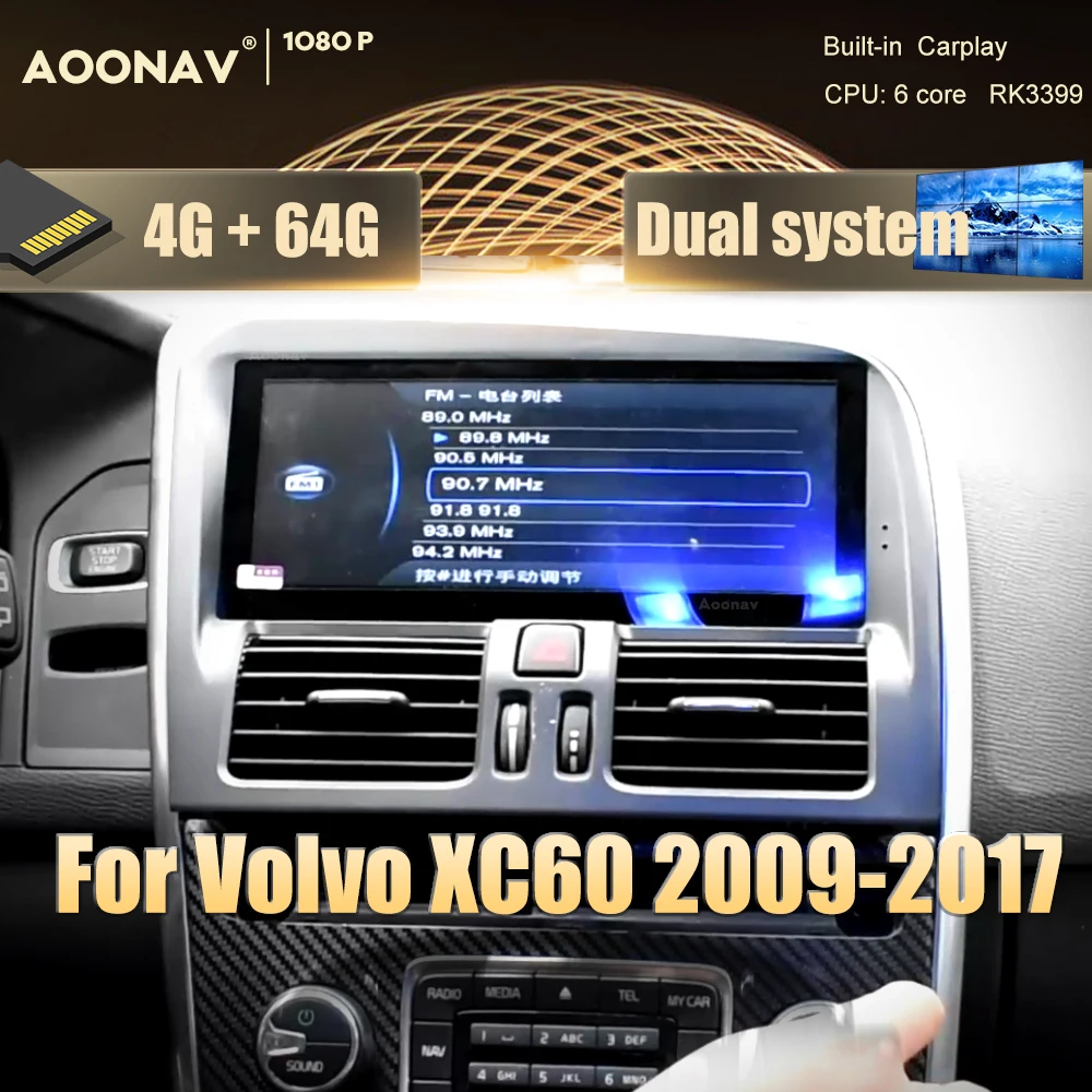 Android auto car radio for Volvo XC60 2009-2017 car multimedia player GPS navigator with neflix Apple carplay car play