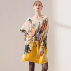 Женское трикотажное платье-свитер с рукавом летучая мышь