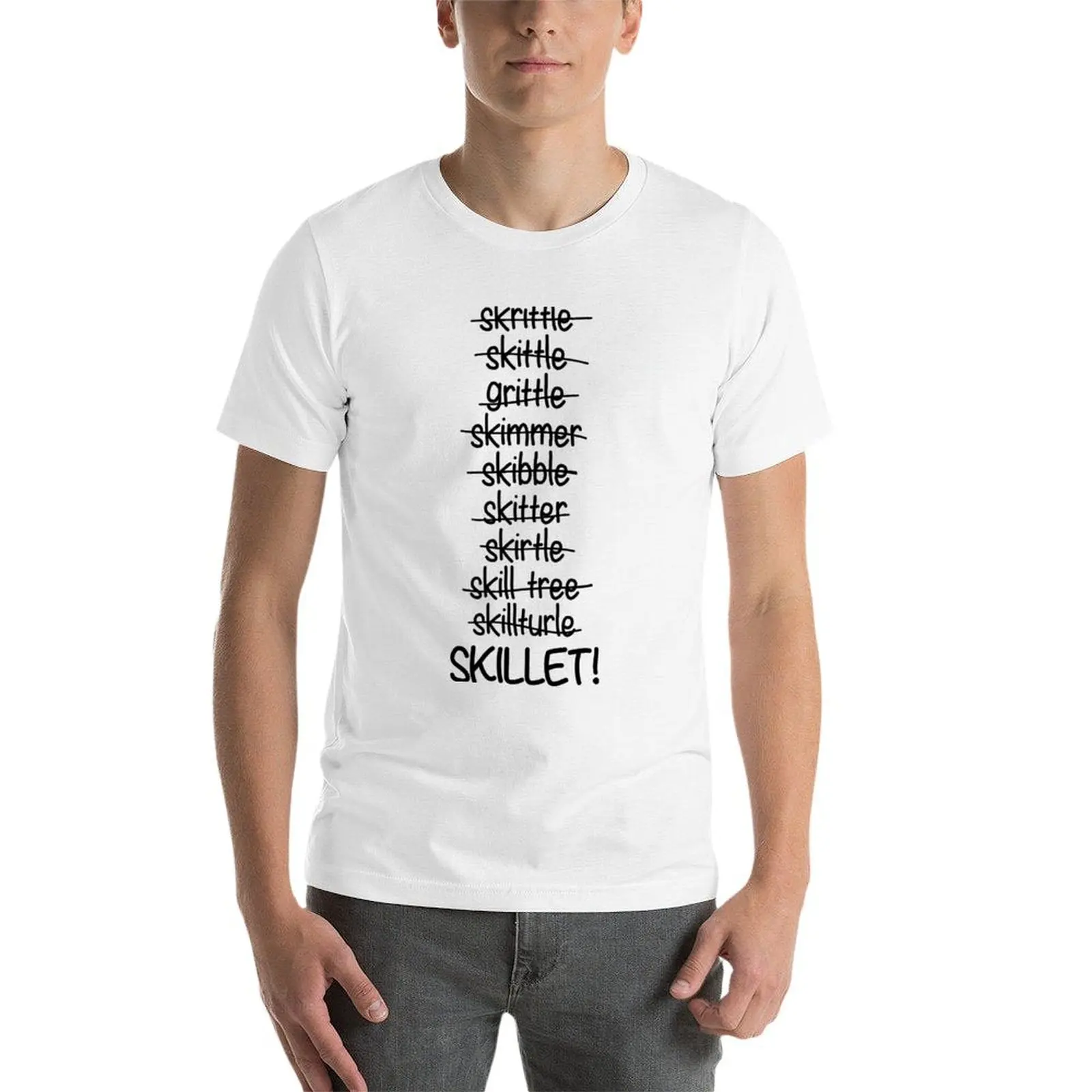 Skrittle Skitter SKILLET! (белая) Футболка винтажная Эстетическая одежда модные рубашки