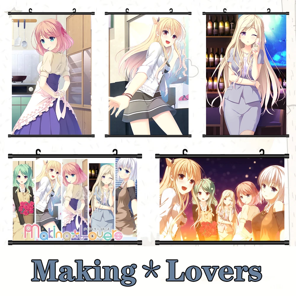 

Anime Making Lovers Takanashi Ako Naruse Saki Kanome Reina Poster Cosplay Scroll Mural Wall Hanging Poster Otaku Home Art Decor