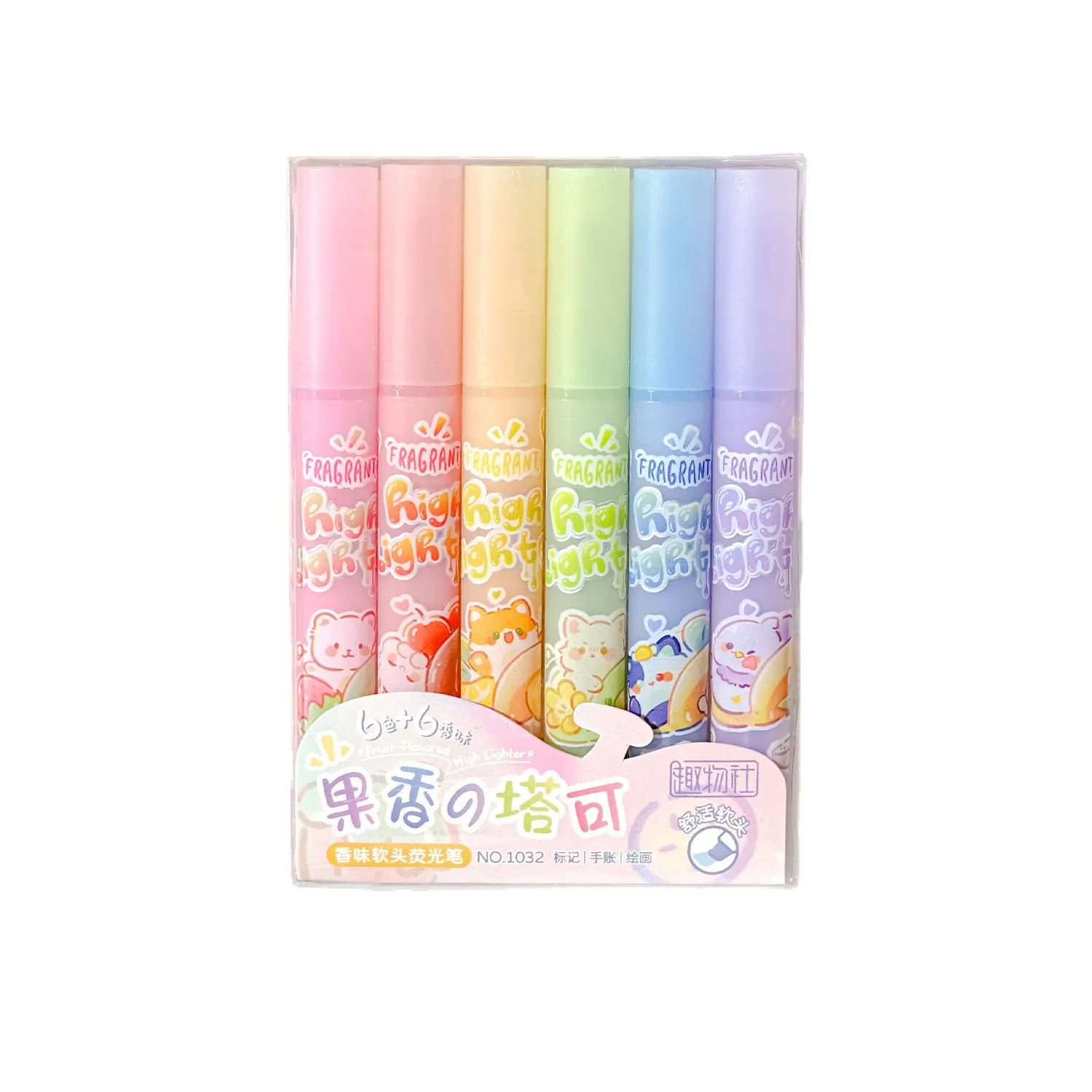 

Фруктовые маркер-хайлайтеры с мягким треугольным наконечником