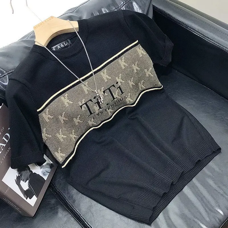 

2022 new spring and summer knitwear men's Short Sleeve T-Shirt
