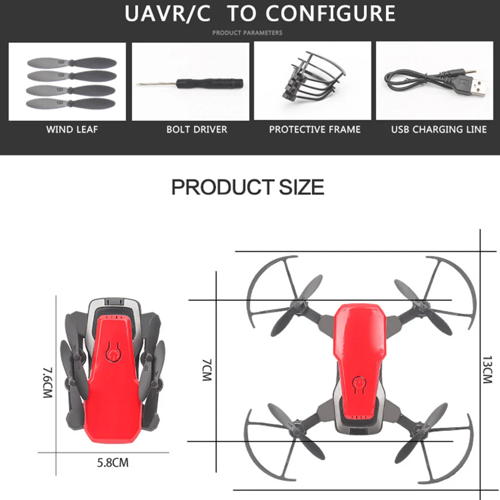 

Foldable Altitude Hold Remote Control Mini Real-time Transmission Drone HD Camera Qudcopter RC Drone Toy