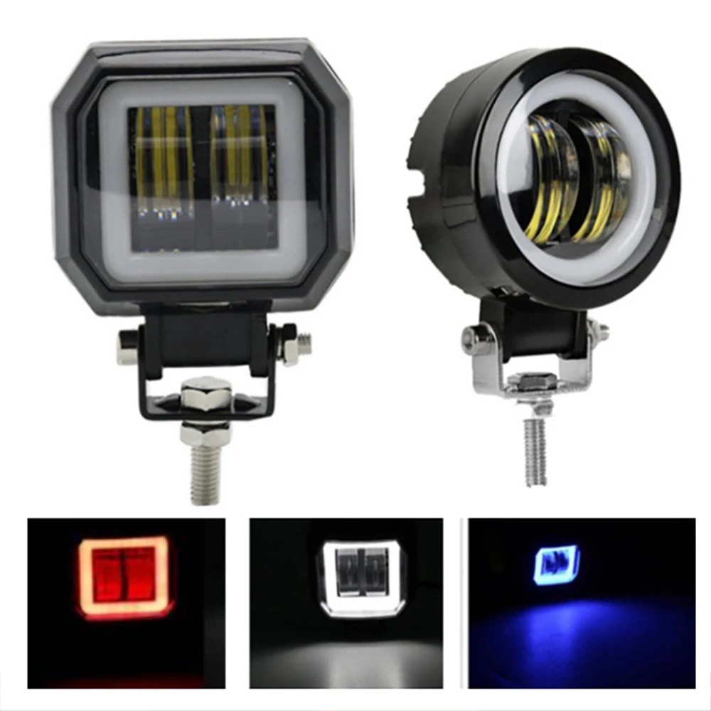

12V 24V Waterproof 7D 3inch 20W Round Angel Eyes LED Light Portable Spotlights Motorcycle Offroad Truck Car Work Light Fog Lamps