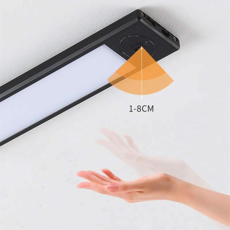 

Under Cabinet Lights 20/40/60/80CM USB Rechargeable Closet Wardrobe Night Lighting LED Hand Sweep Sensor Ultra-thin Kitchen Lamp