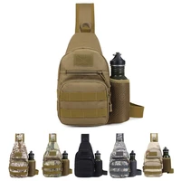 mens tactical chest pack hiking one shoulder riding messenger bag camping hunting backpack water bottle bag camo tactical bag