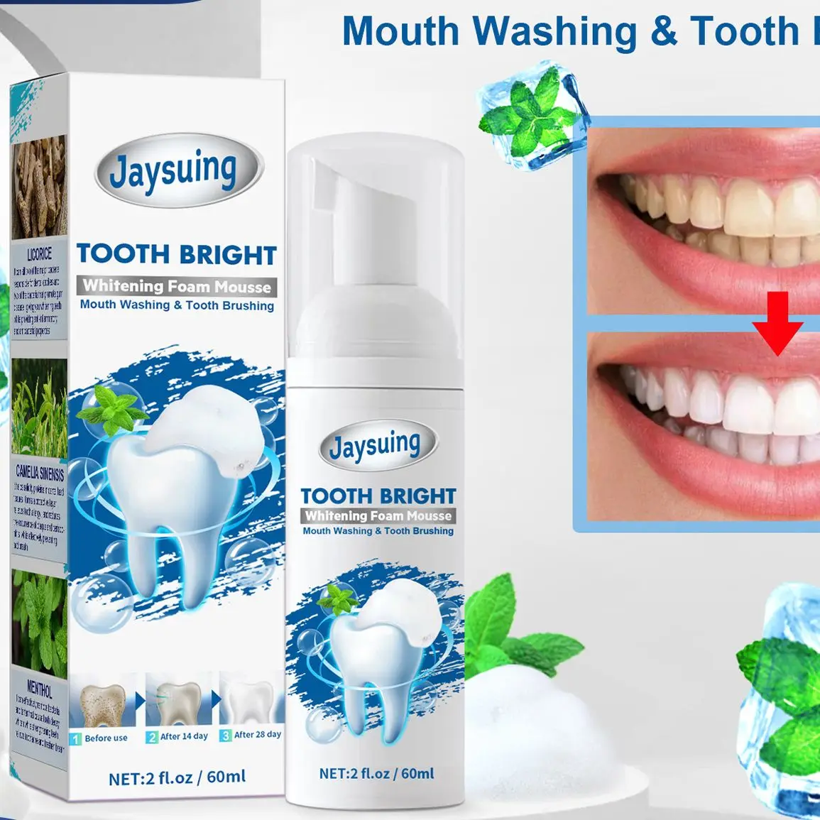 

Отбеливающая зубная паста, зубная паста для чистки зубов, удаление клетки, плохой запах, пожелтение, осветление, отбеливание рта с помощью портативной пены