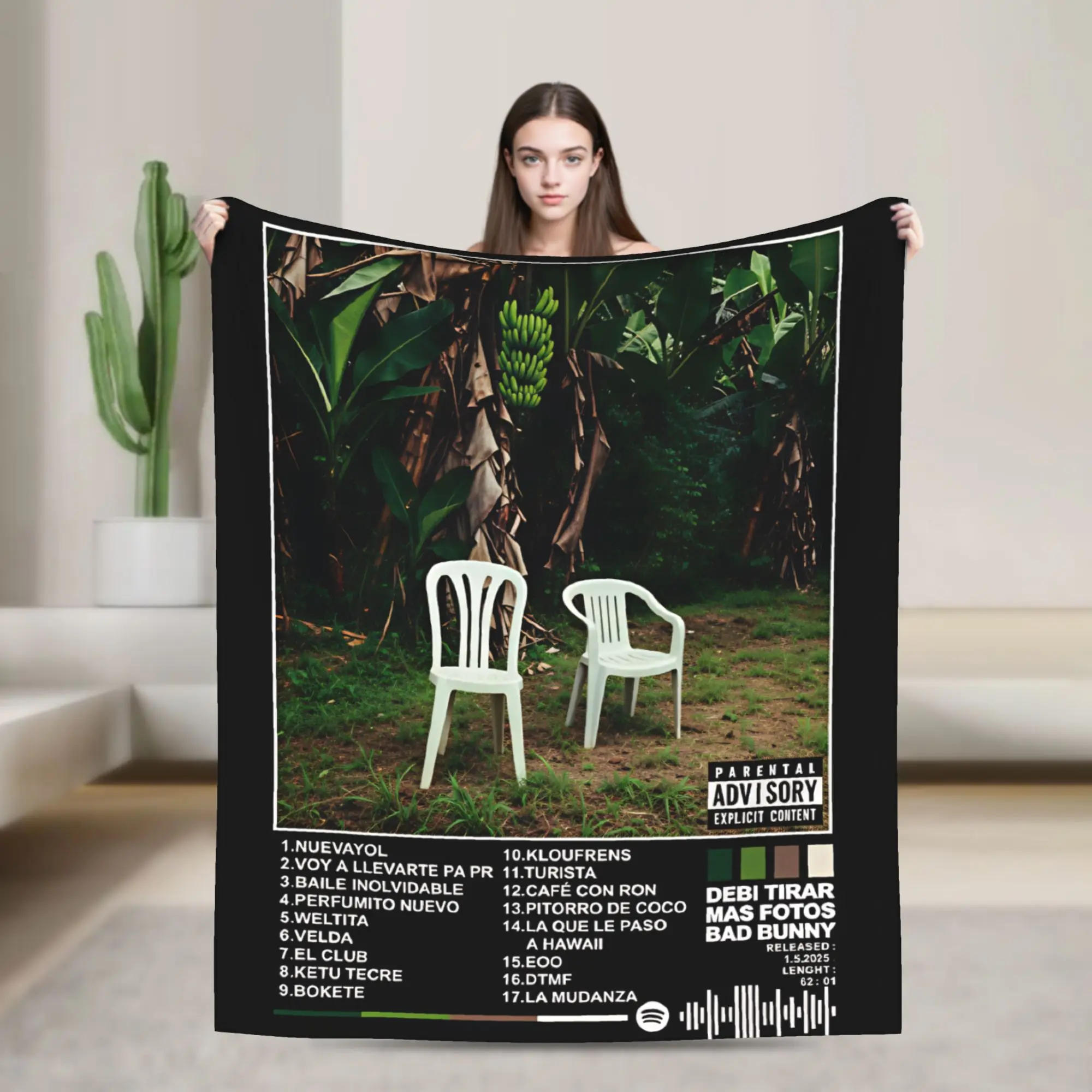 Фото Плюшевый плед DTMF Mas Fotos Puerto Rico Frog Bad Bunny Album, мягкий теплый плед, фланелевое покрывало для кровати, накидка на диван №1