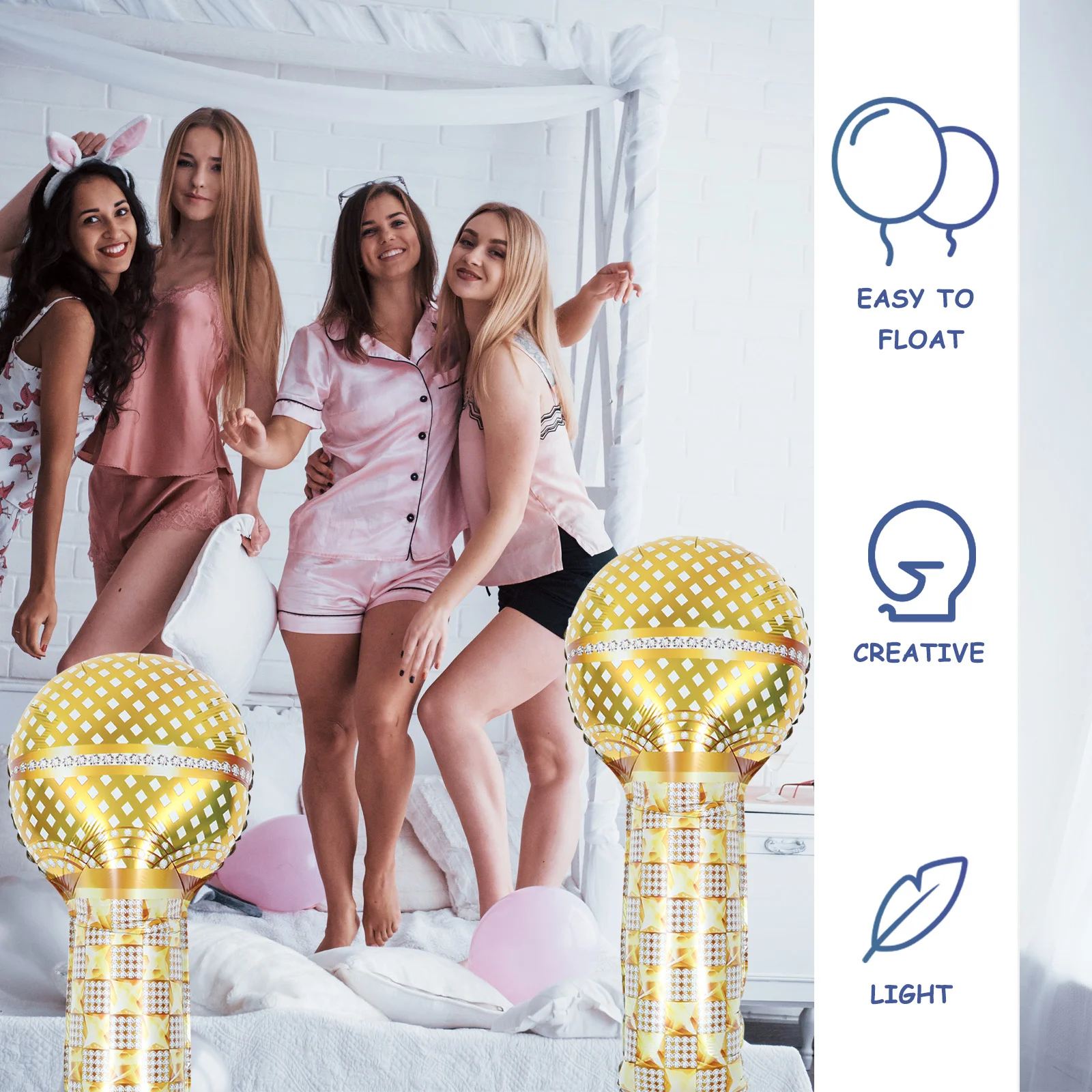

Party Balloons Microphone 90S Decorations Inflatable Balloon Foilsunglasses Theme Microphones Supplies Props 80Sdisco Blowgiant
