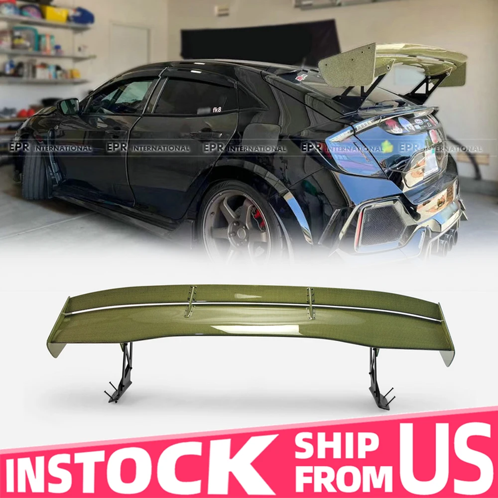 

US Warehouse For Honda Civic FK7 FK8 VTX5 Style Yellow Kevlar Rear GT Spoiler Glossy Finish Trunk Wing Splitter Racing Body kit