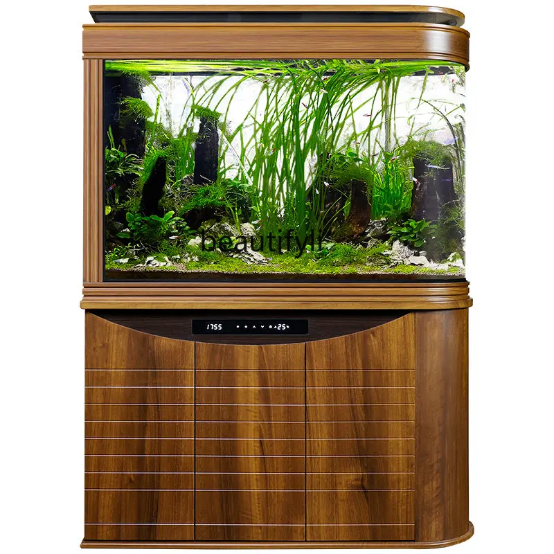 

U-Shaped Fish Tank Household Large Screen Hallway Ecological Glass Arc Aquarium Bottom Filter