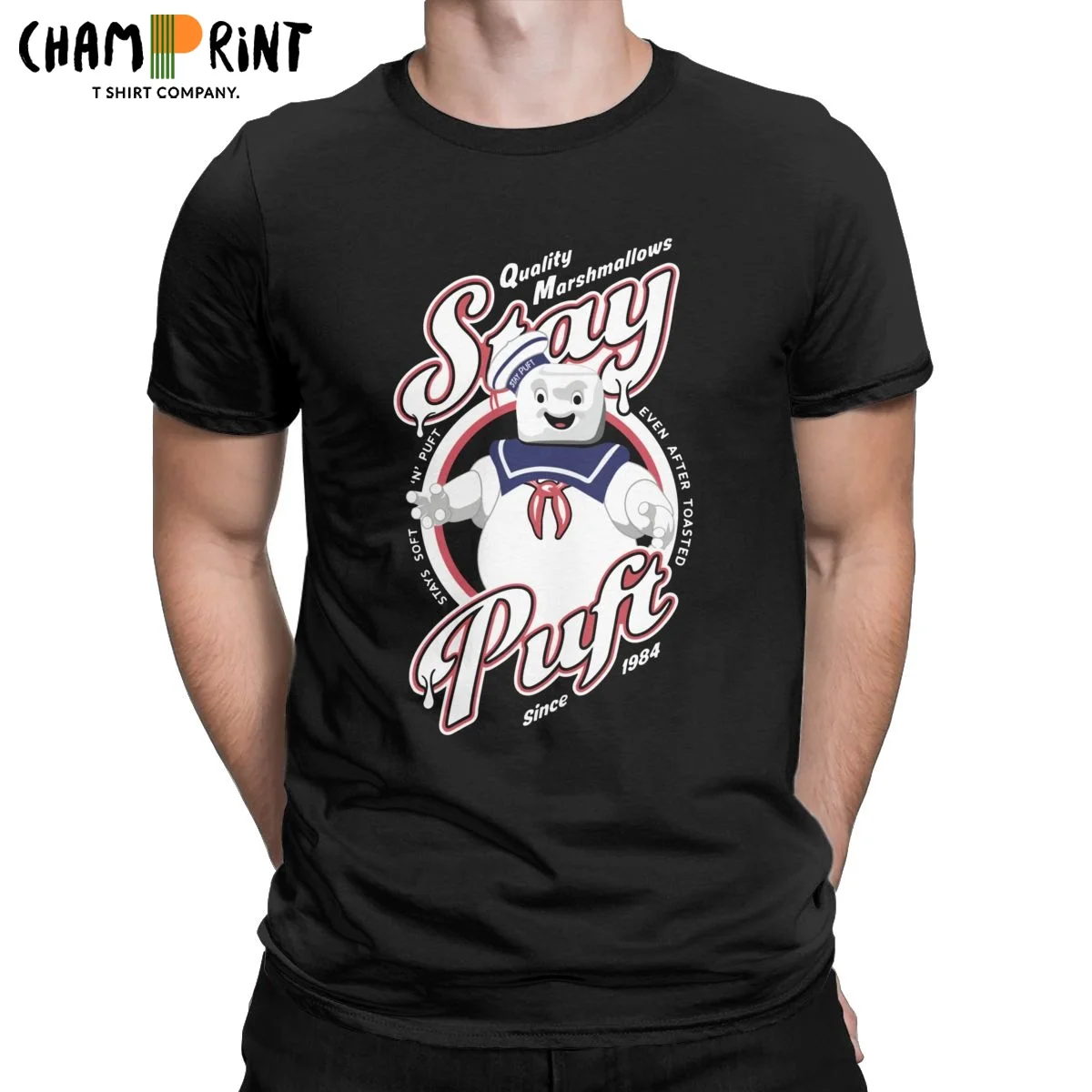 

Мужские футболки с рисунком «Stay Puft», зефир, Охотники за привидениями, винтажные футболки из чистого хлопка, футболки с круглым вырезом, идея для подарка