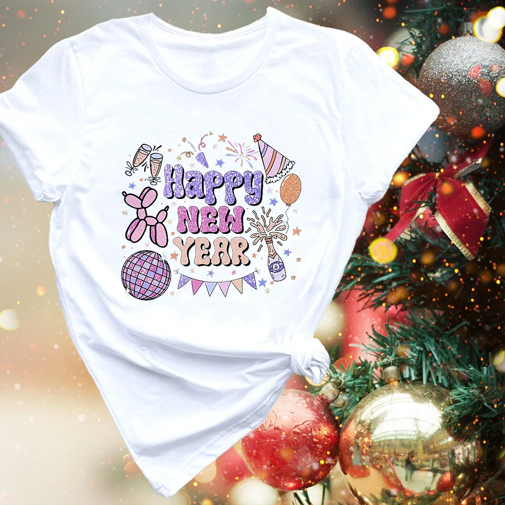 Женская футболка с коротким рукавом и круглым вырезом принтом фейерверка