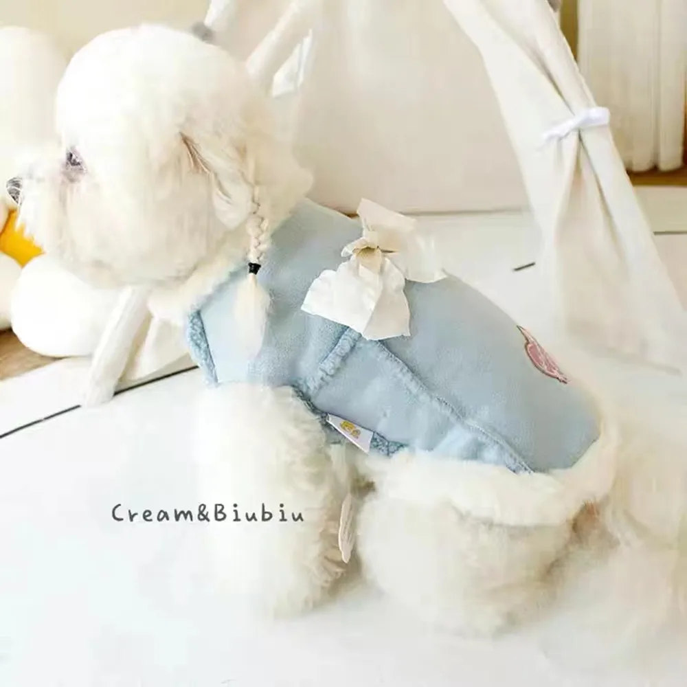 

Pet Clothes Autumn Winter Medium Small Dog Sweet Jacket Cute Vest Warm Wool Kitten Puppy Sweater Fashion Coat Chihuahua Poodle