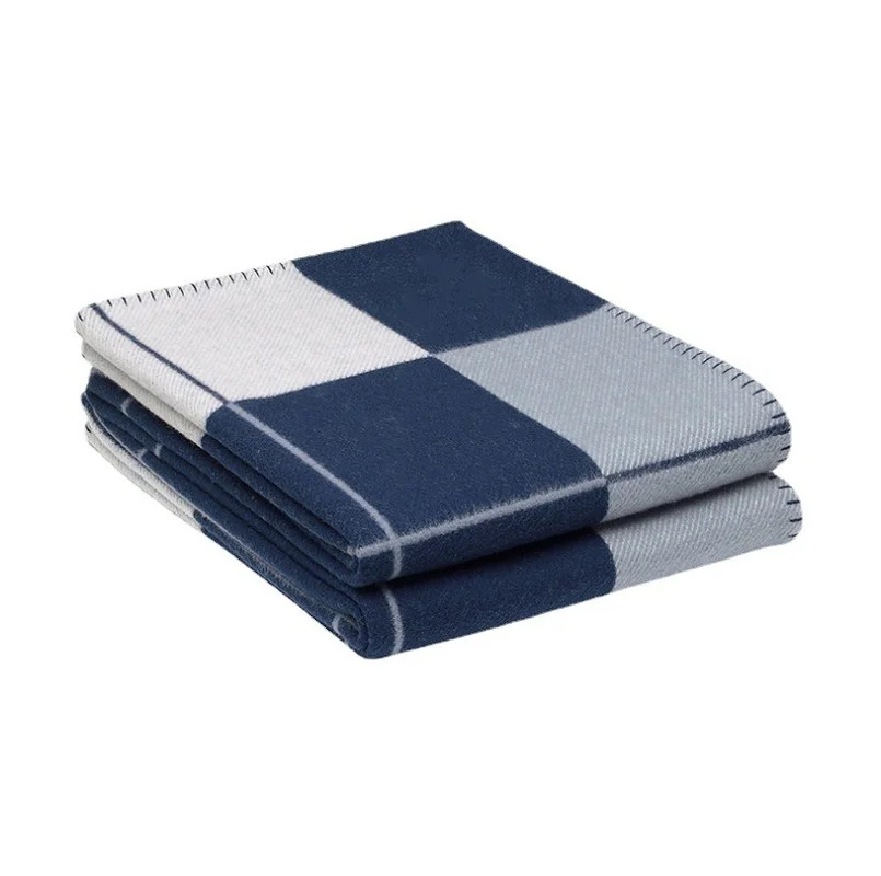 

Cashmere Nobles Luxury Thickening H Blanket H Shawl Scarf Thick Wool Sofa Aircraft Blanket 130x170cm H Letter Designer Tapestry