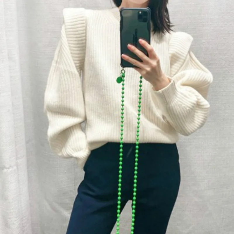 

S-XL новый зимний женский свитер, вязаный однотонный Свободный Повседневный пуловер с длинным рукавом, женские модные белые толстые шерстяны...