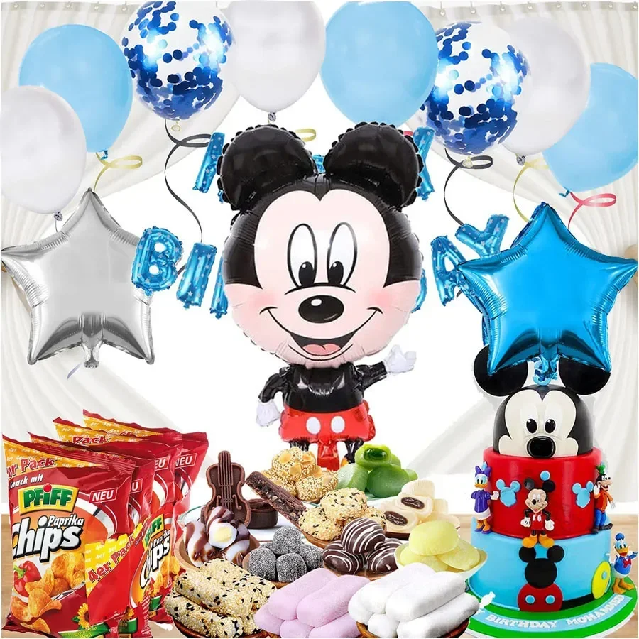 

Disney Blue Red Pink Mickey Minnie Balloon Five Star sequel Birthday Party Halloween Christmas Background Decoration Balloon Bag