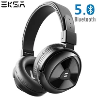eksa bluetooth wireless headphones over ear earphones with microphone deep bass stereo e1 wired headset for phone pc tv