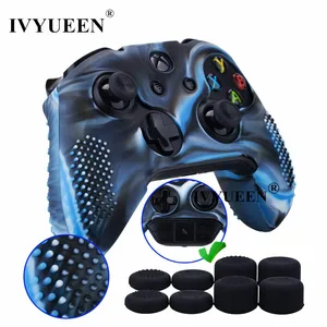 Силиконовый чехол IVYUEEN 9 в 1 для контроллера Xbox One X S + 8 аналоговых колпачков для джойстика X Box One X Slim