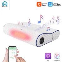 smart memory foam bed pillow carbon fibre heating far infrared therapy built in bluetooth speaker play music sleep monitoring