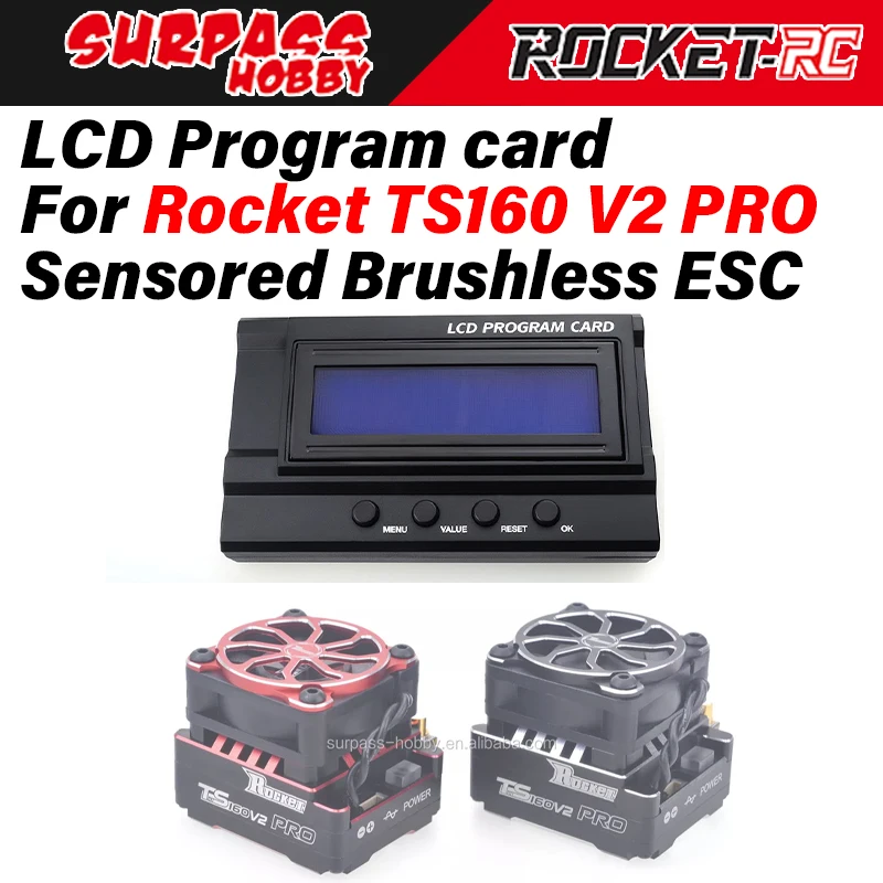 

Surpass Hobby Rocket LCD Program Set Up Setting Card for 160A Sensored Brushless ESC TS160 V2 PRO 1/10 Rc Car Truck Off Road