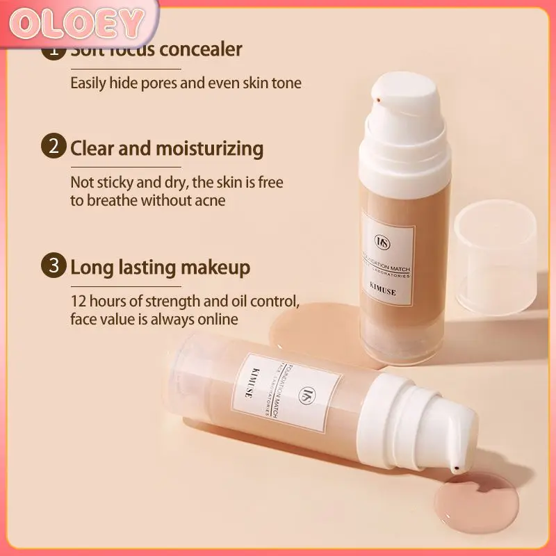 

Oily Skin Savior Lightweight Concealer Liquid Foundation Waterproof Lasting Hold Makeup Clear Make Up Whitening Cosmetics