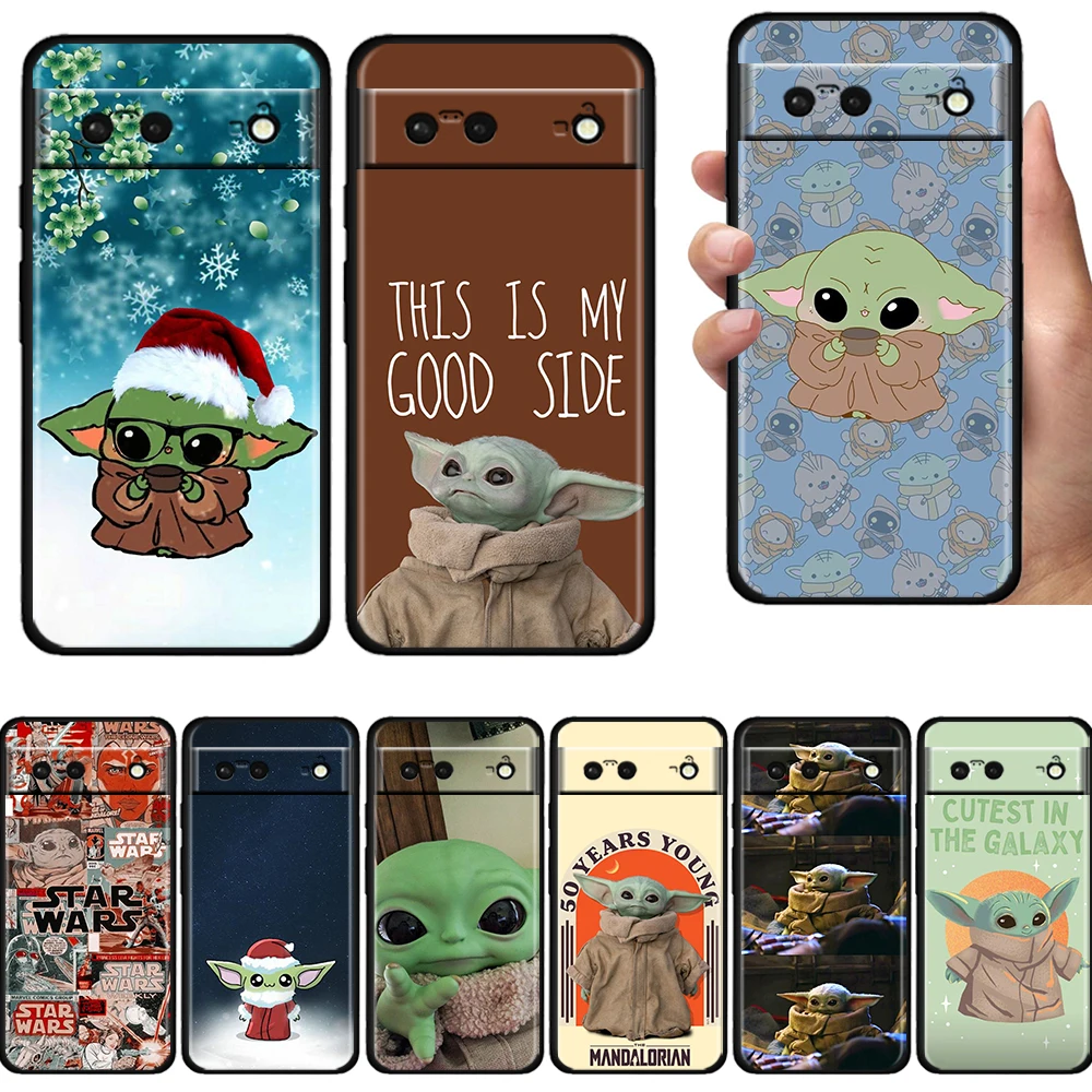 

Yoda cute Star Wars Shockproof Case for Google Pixel 7 6 Pro 6a 5 5a 4 4a XL 5G Silicone Black Phone Cover