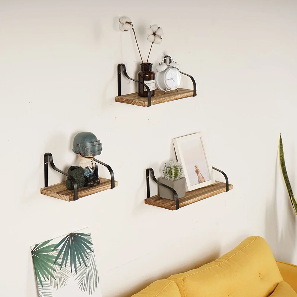

3Pcs Wooden Board Storage Rack Practical Storage Stand Sundries Organizer Storage Shelf for Kitchen Bathroom (Wood Color)