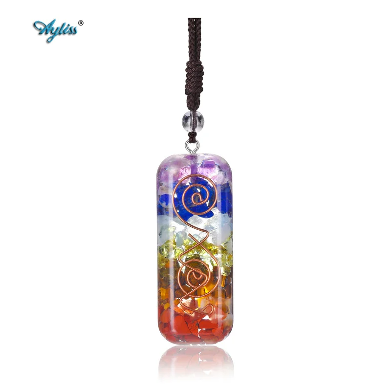 

Ayliss 7 Chakra Healing Crystal Stone Pointed Pendant Necklaces Adjustable Natural Gem Stone Jewelry