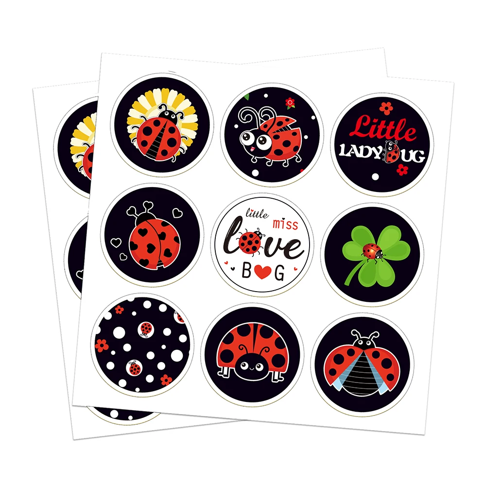

KK138 180Pcs 1.5inch Ladybug Cartoon Anime Birthday Stickers for Gifts Wrapping Notebook Stationery Scrapbooking Craft Supplies
