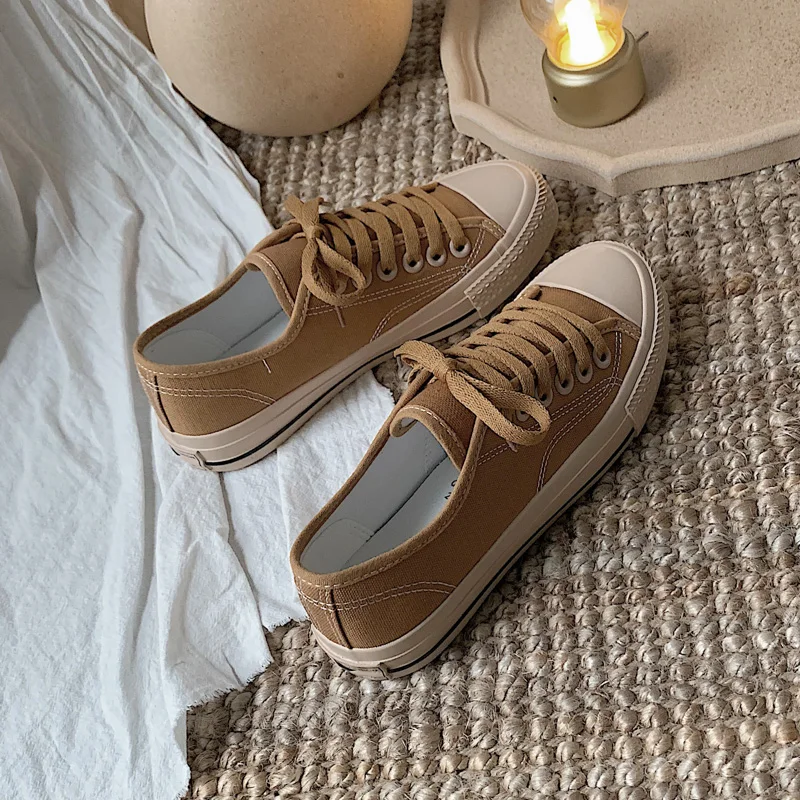 

Canvas Shoes Female 2020 Spring New Korean Ins Tide Wild Student Harajuku Casual Trendy Shoes Girl Sneakers Women Flats A1-65