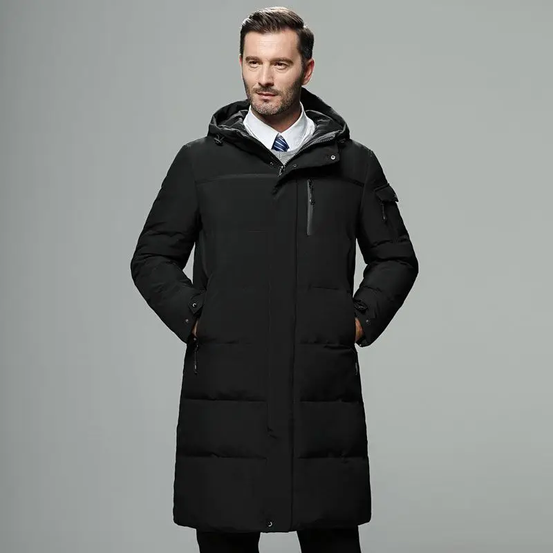 Men's Puffer Jacket Parkas Coats for Men Winter Long Coat Men's Cold Jacket White Duck Down Thickened Hooded Down Jacket