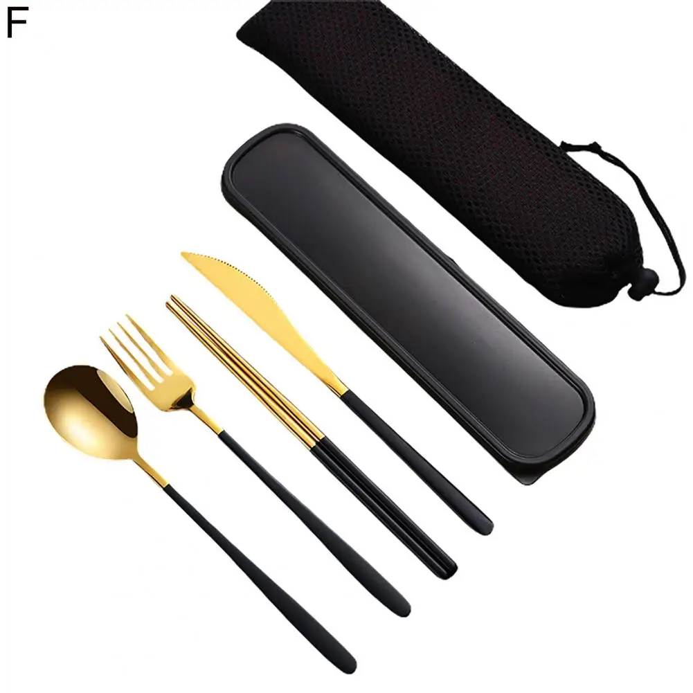 

Practical Rust-proof Smooth Surface Cutlery Set Portable Camping Reusable Flatware Kit Easy to Clean Dinner Spoon for Home