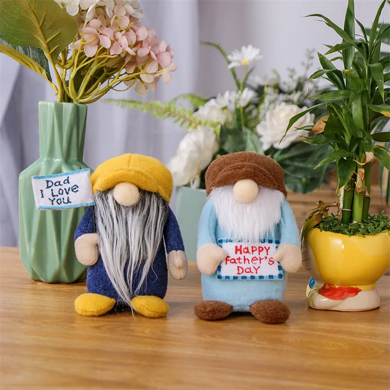 

Happy Father's Day Gnome Cute Plush Faceless Doll Desktop Ornament Home Decor Dad I Love You Holiday Gift Decoration