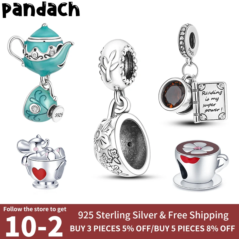 

Fit Original Pandach Bracelets Silver Color Ancient Teacup Charms Beads Women Silver Color Pendant Bead Diy Jewelry 2022 New Hot