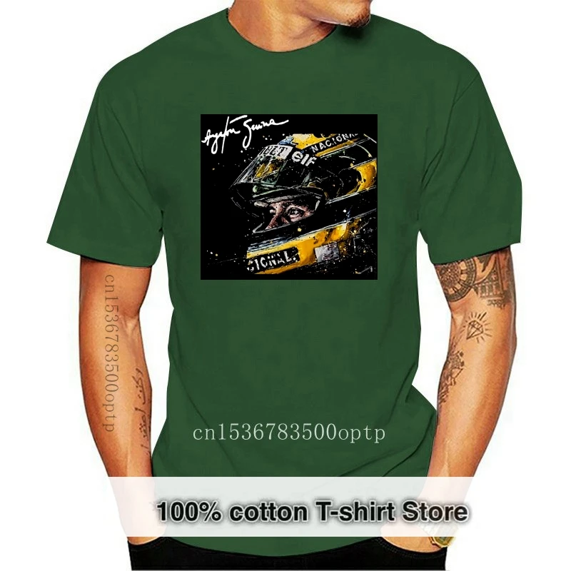 

Мужская хлопковая футболка с коротким рукавом, с принтом Айртона сенны