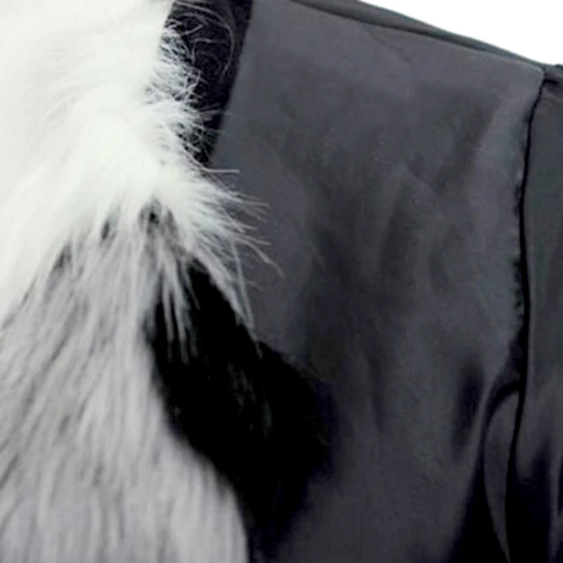 2023 New Large 6XL Winter Women Warm Faux Fur Coat Vintage Fashion Round Neck Coat Jacket Camouflage Patchwork Jacket Ladies