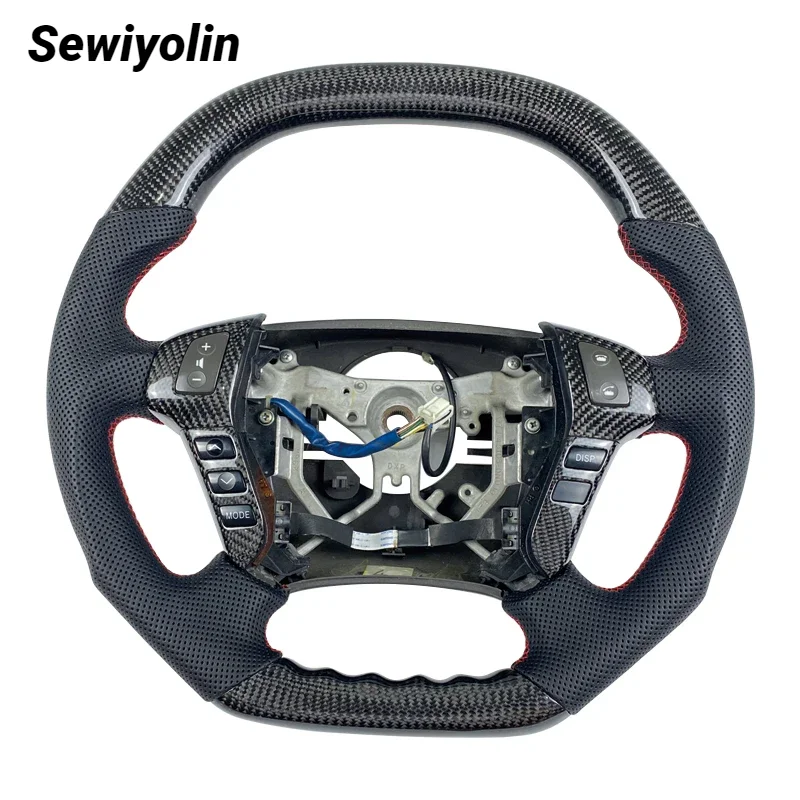 

Car Carbon Fiber Black Suede Leather Steering Wheel For Toyota Crown