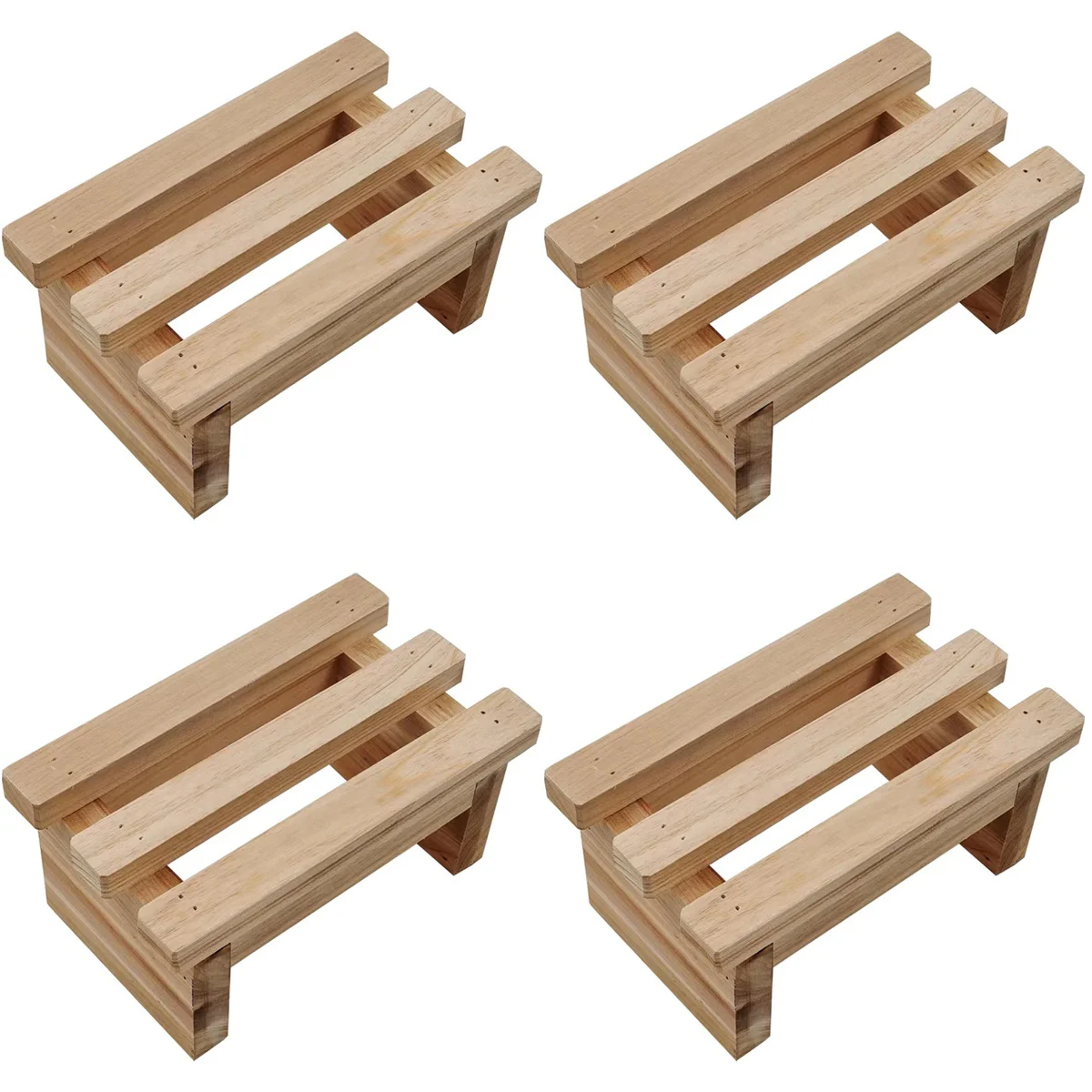 

Set 4 Kids Stools Wood Shoes Stool Kids' Step Stools Childrens Wood Stool Square Ottoman Step Stool Adults Feet Wooden Low Stool