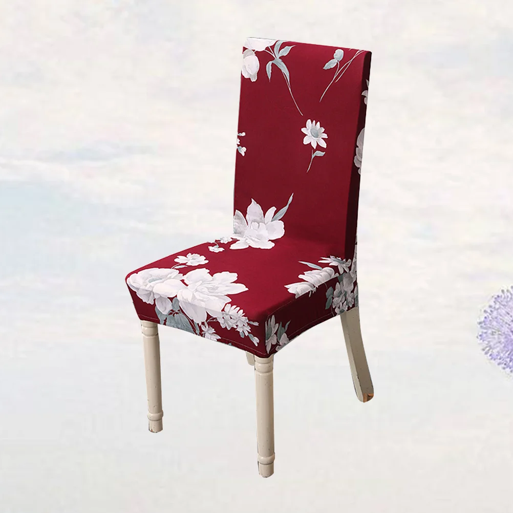 

Beautiful Flower Printing Fiber Chair Cover Elastic Stretchy Seat Protective Case Strong Removable Chair Cover for Hotel Party