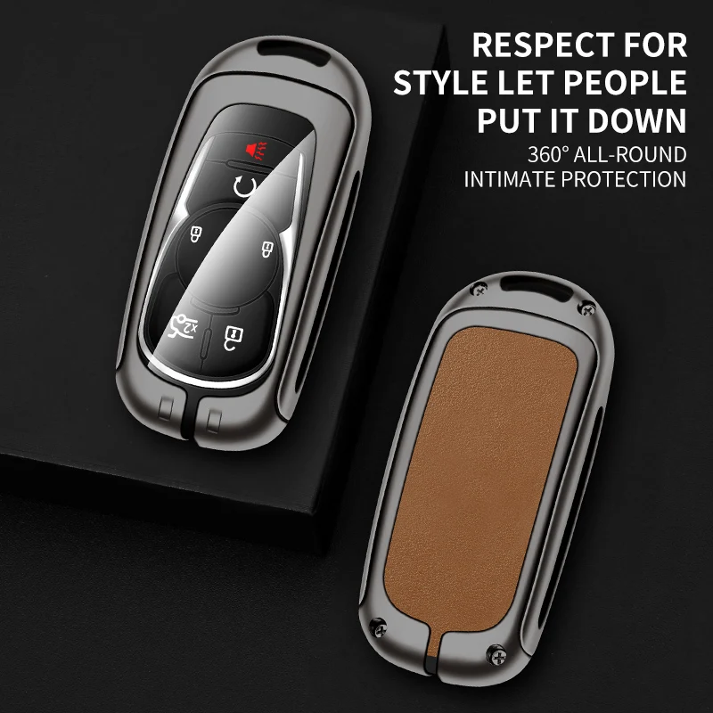 

For Buick Envision Vervno Encore GS 20T 28T New LACROSSE Opel Astra K Keyless Protector Cover New Metal Leather Car Key Case
