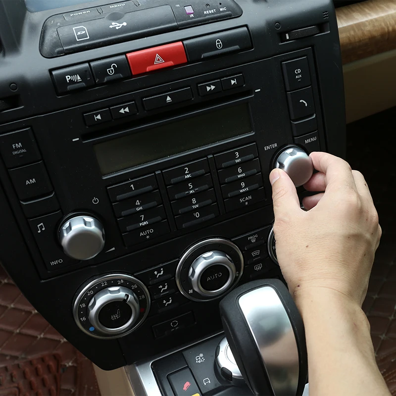 

For 2007-2012 Land Rover Freelander 2 ABS silver car styling volume air conditioning knob cover sticker car interior accessories