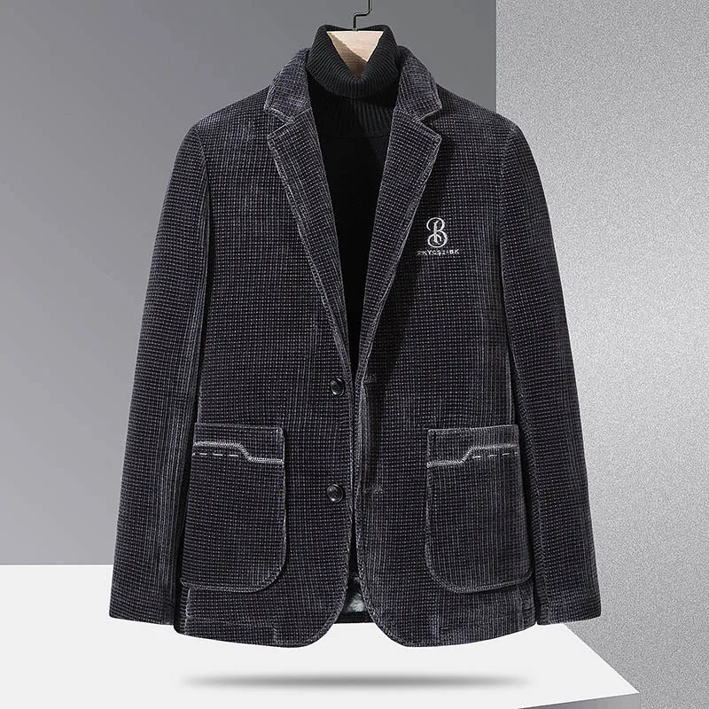 2023 брендовая осенне-зимняя шерстяная куртка мужской модный Повседневный блейзер