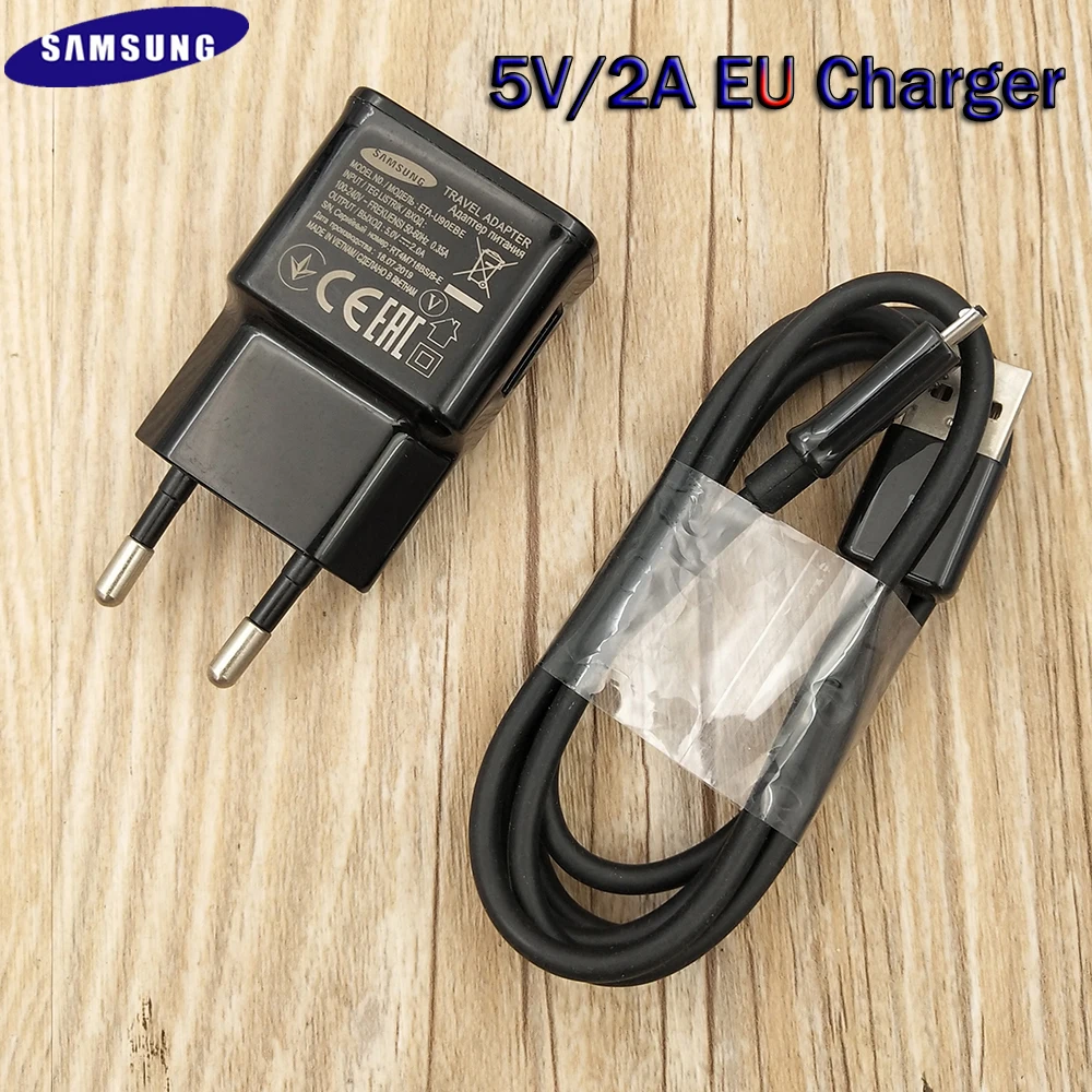 5V2A Charger Original Samsung Charger EU Plug Adapter 1M Micro USB Cable For Galaxy S6 S7 Edge A3 A5 A7 A8 2016 A10 M10 Note 5 4