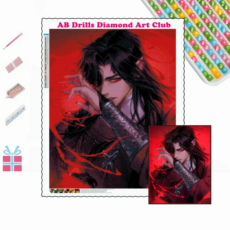 

Heaven Official's Blessing Anime 5D AB Diamond Painting Mosaic Hua Cheng And Xie Lian Tian Guan Ci Fu Cross Stitch Home Decor