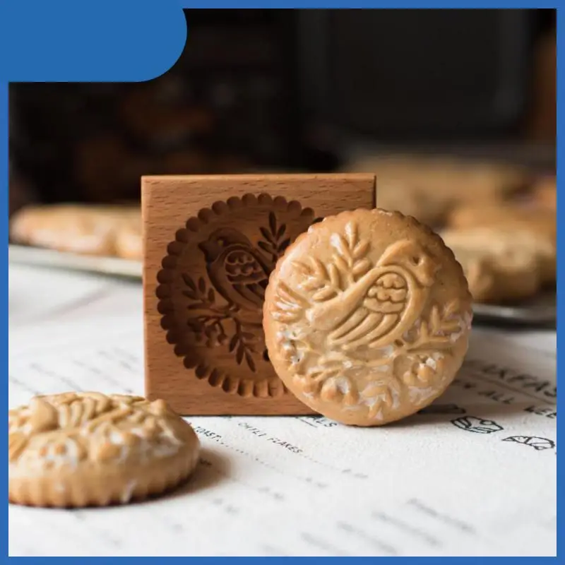 

Creative Wooden Moon Cake Biscuit Mold Non-slip Easy Demoulding Easy To Clean Moon Cake Cake Biscuit Mold Kitchen Accessories