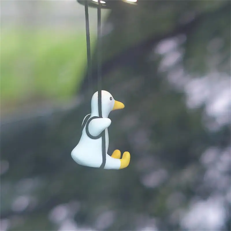 

Gypsum Cute Anime Car Accessorie Swing Duck Pendant Auto Rearview Mirror Ornaments Birthday Gift Auto Decoraction Car Fragrance