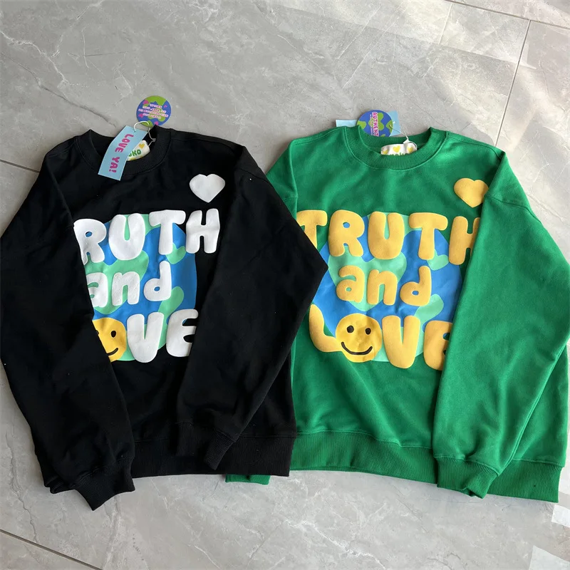 

New Spring Korean Fashion Women Sweatshirt Foam Letter Printing Moletom Blouse Female Hoodies Kawaii Clothes Sudaderas Unisex