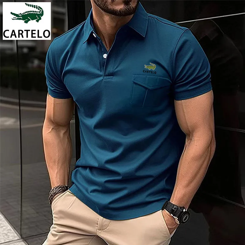 

Men's Short sleeve 35% cotton blend shirt Casual trend shirt Short sleeve large lapel High quality Polo shirt men's top S-3XL
