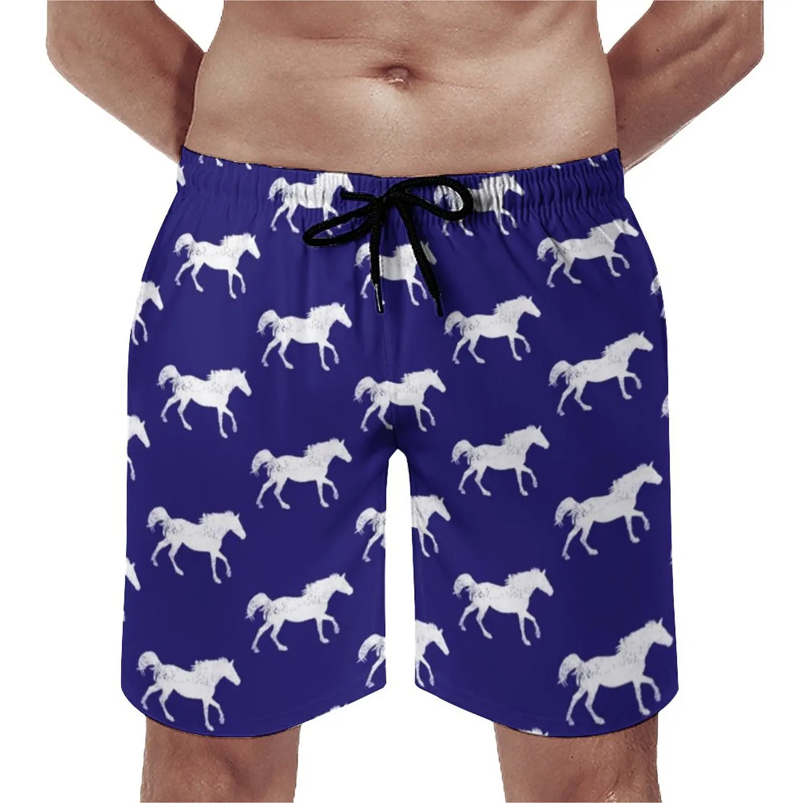 

Board Shorts Galloping Horse Casual Swimming Trunks Running Horses Print Comfortable Sports Fitness High Quality Beach Shorts